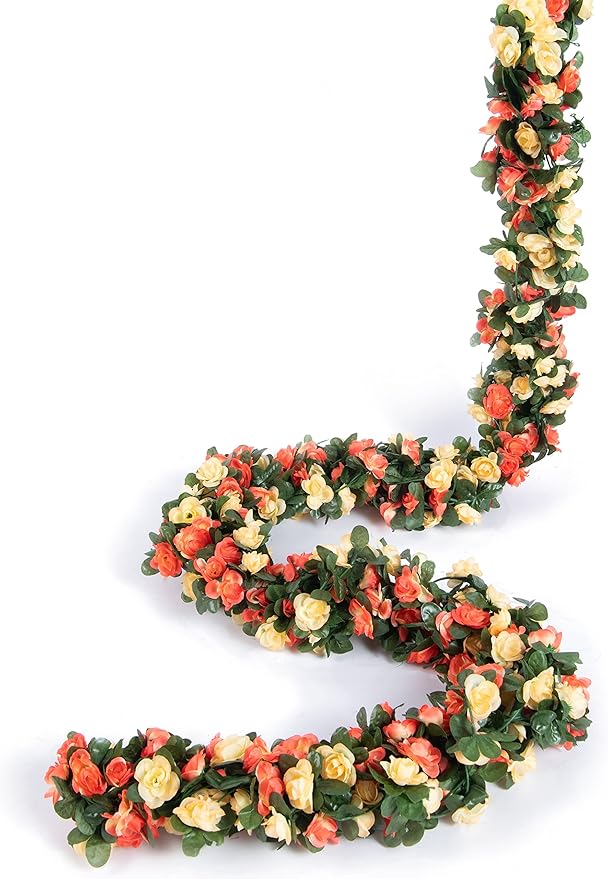 8 Pcs x 8.2 ft Flower Garland Artificial Rose Vine Flowers - Image 9