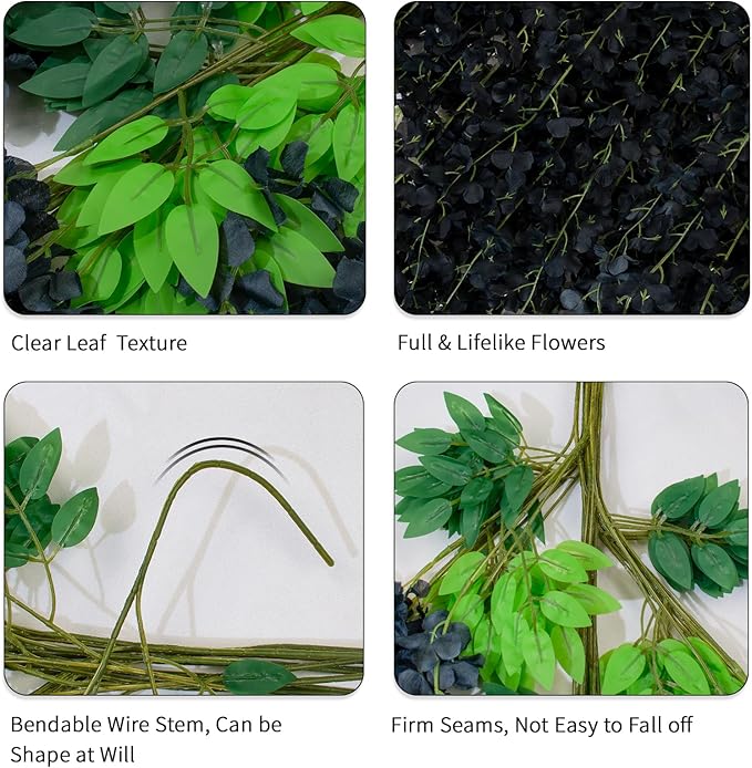 24 Pack Artificial Wisteria Flower Fake Silk Flowers String Vine Ratta Hanging - Image 3