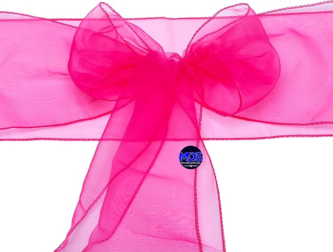 MDS Pack of 200 PCS Organza Chair Sashes Wider Dining Chair Bows Ribbon Tie Back - Image 4