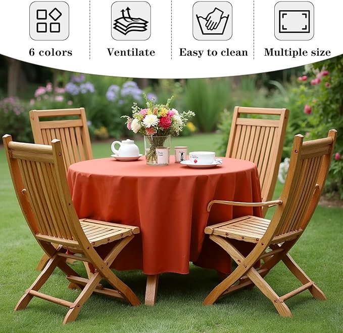 Fitable 6 Pack Rust Round Table Clothes - Image 6