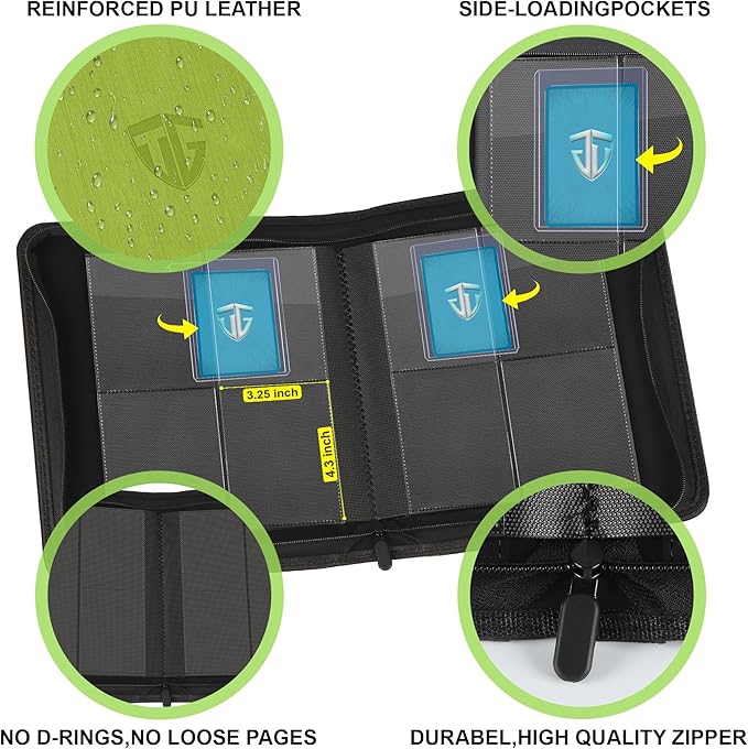 Toploader Binder, Holds 112 Toploaders, 4 Pocket Top Loader Binder - Image 3