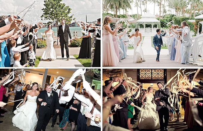50PCS Ribbon Wands with Triple Ribbon and Silver Bell Party Wand Party Favors - Image 6