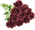 Artificial Rose 10pcs Open Flower Bouquet Faux Rose Stems by IUKnot