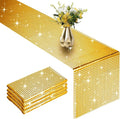 4 Packs Gold Disco Party Table Runner 12 x 108 Inches Mirror Glitter Table by Vehipa