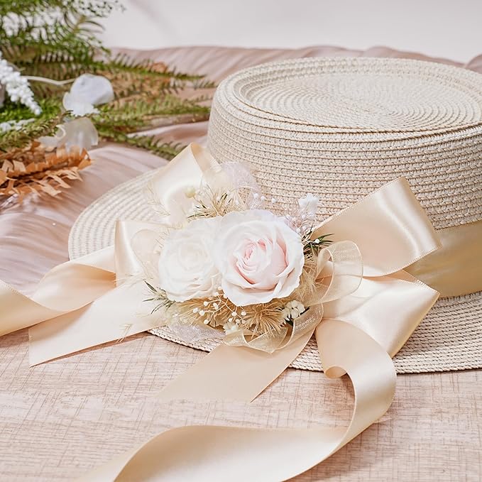 LaRibbons Nude Satin Ribbon 1 1/2 Inch 50 Yards Luxury Double Faced Ivory Silk - Image 4