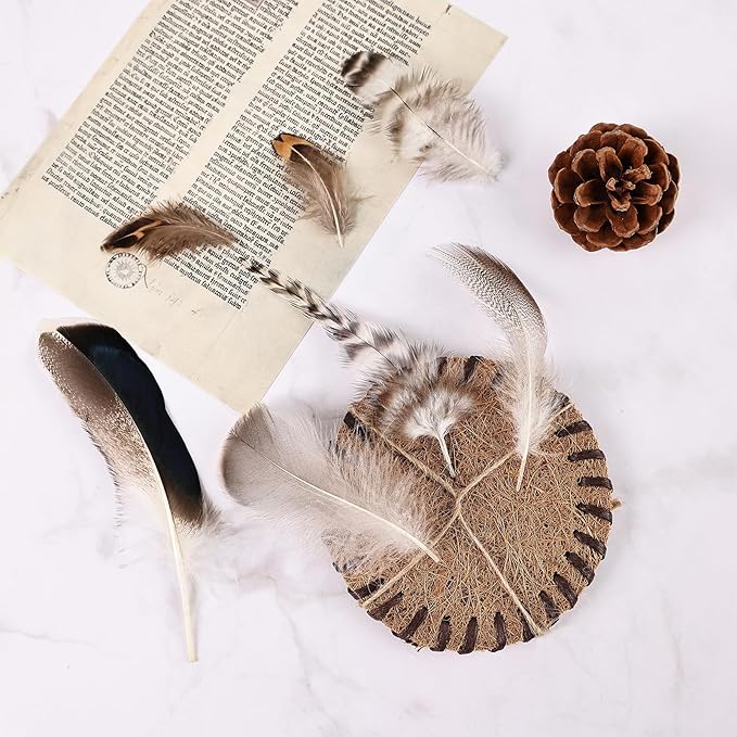 MAOFENG 210pcs 7 Styles Natural Bulk Feathers Assorted Mixed Feathers - Image 5