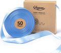 Baby Blue Satin Ribbon 7/8 Inch x 50 Yards Double-Faced Ribbons by Keypan
