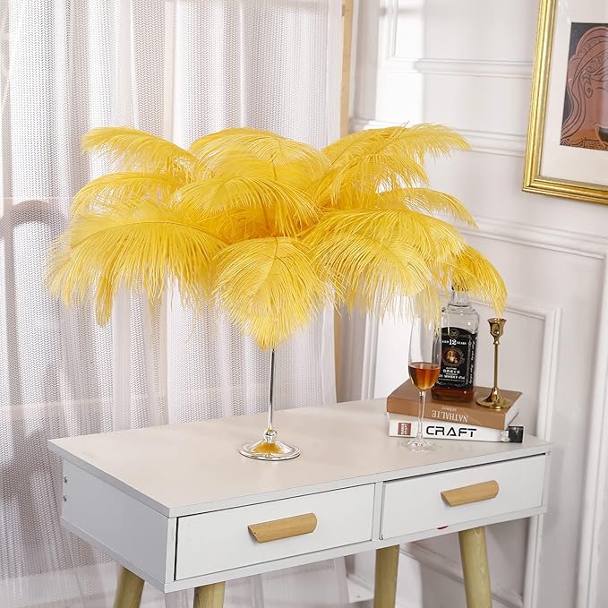 Larryhot Gold Large Ostrich Feathers - Image 6