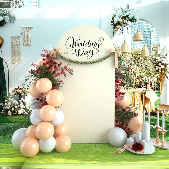 bricia Wedding Arch Backdrop Stand Cover, 6.6FT Double Sided Stretchy Arch - Image 5