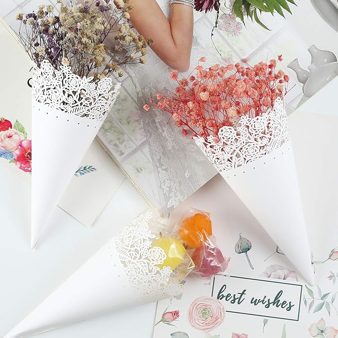 GWHOLE 100 Pcs Flower Confetti Petal Cone - Image 5