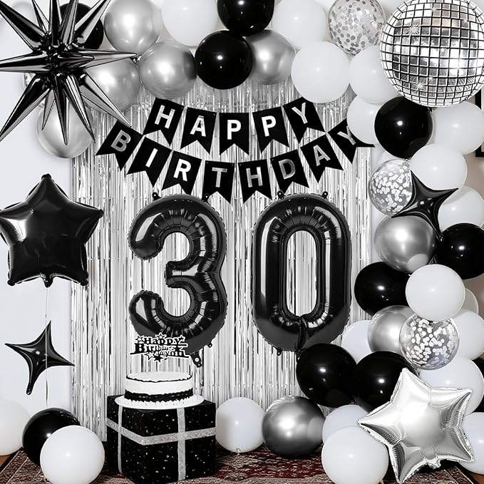 30th Birthday Decorations for Men Women, Fringe Curtains Kit - Image 7