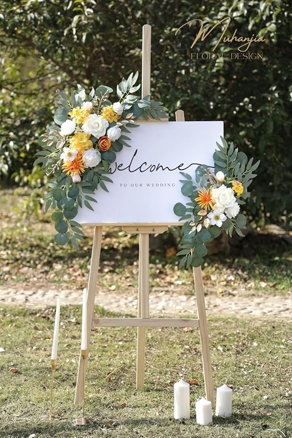 Wedding Sign Faux Flower Swag for Ceremony Party Reception Entrance Floral - Image 3