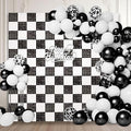 12PCS Black White Shimmer Wall Backdrop, Square Sequin Photo Backdrops Panel by ZEBMOON