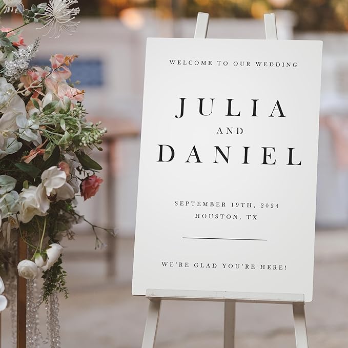 Personalized Wedding Welcome Sign, Customized White Foam Sign - Image 6