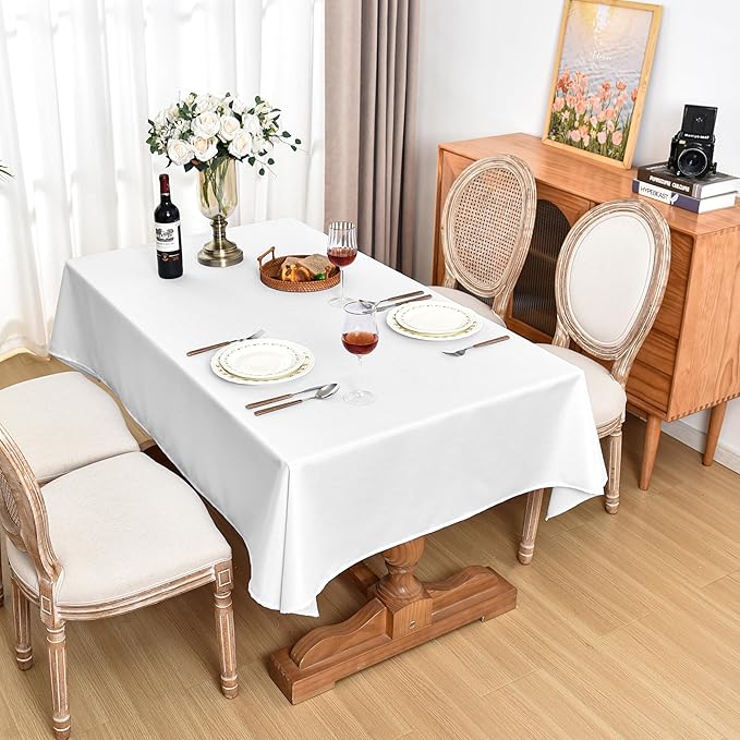 Fitable Linen Textured Tablecloths 2 Pack, Faux Burlap Rectangle Table Clothes - Image 7