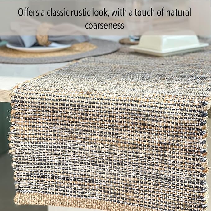 Chardin home Natural Jute Table Runner 13x108 Inch – Vintage Boho Rustic Table - Image 5