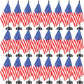 24 Pcs American Desk Flag Set Small USA Flags by Hahafelt