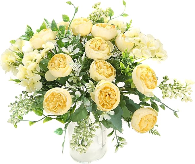 Artificial Flowers Fake Peony Silk Mini Plastic Bridal Flowers - Image 2