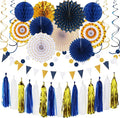 Navy-Blue White-Gold Graduation Party-Decorations by Hugtmr