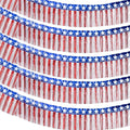6 Pack 6.6 Feet Red Blue White Foil Fringe Garland Streamers，Red White Blue by We+Moment