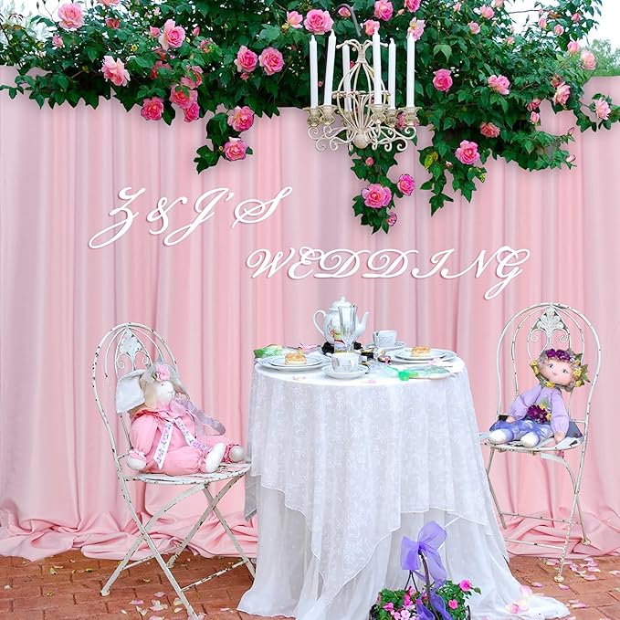 MEETSKY Pink Backdrop Curtain for Parties Baby Shower Pink Photo Curtains - Image 8