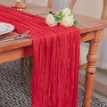 Snowkingdom 10 Ft Red Cheesecloth Table Runner, 120 inch Long Cheese Cloth Boho by Snowkingdom