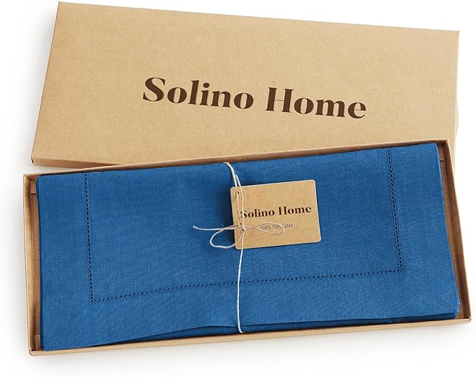 Solino Home Linen Indigo Blue Table Runner 144 Inches Long - Image 6