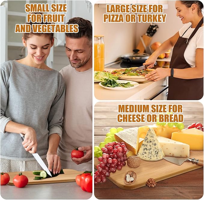 Patelai 12 Packs Wooden Cutting Board Set - Image 4