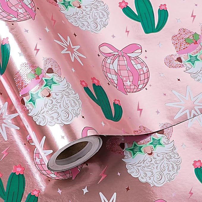 LeZakaa Pink Christmas Wrapping Paper Roll by LeZakaa