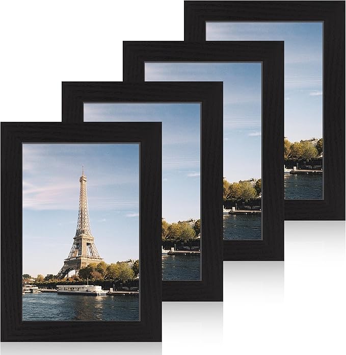 6x9 Picture Frame Set of 4, Wood Rustic 6 x 9 Photo Frames by iRahmen
