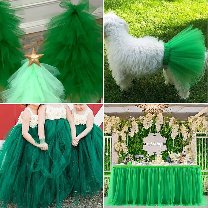 Emerald Green Tulle Fabric Rolls 6 Inch by 100 Yards Fabric Spool Tulle Ribbon - Image 6