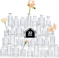 ComSaf Glass Bud Vases Set of 32, Small Clear Bud Vases in Bulk, Mini Flowers by ComSaf