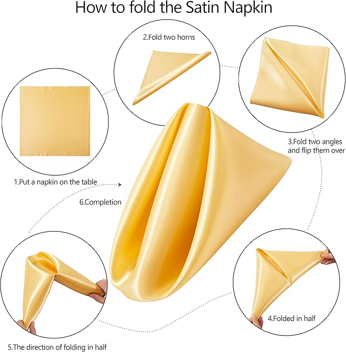 100 Pack Square Satin Dinner Napkins, 20x20 Inches Silky Soft Smooth Table - Image 7