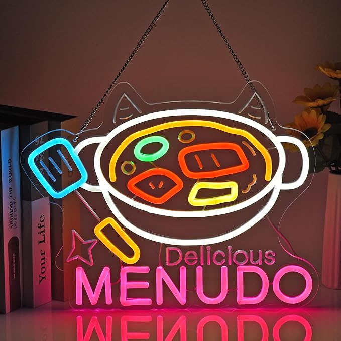 CNBEYOUNG Menudo Neon Sign, Neon Lights Hanging Wall Art Decoration - Image 3