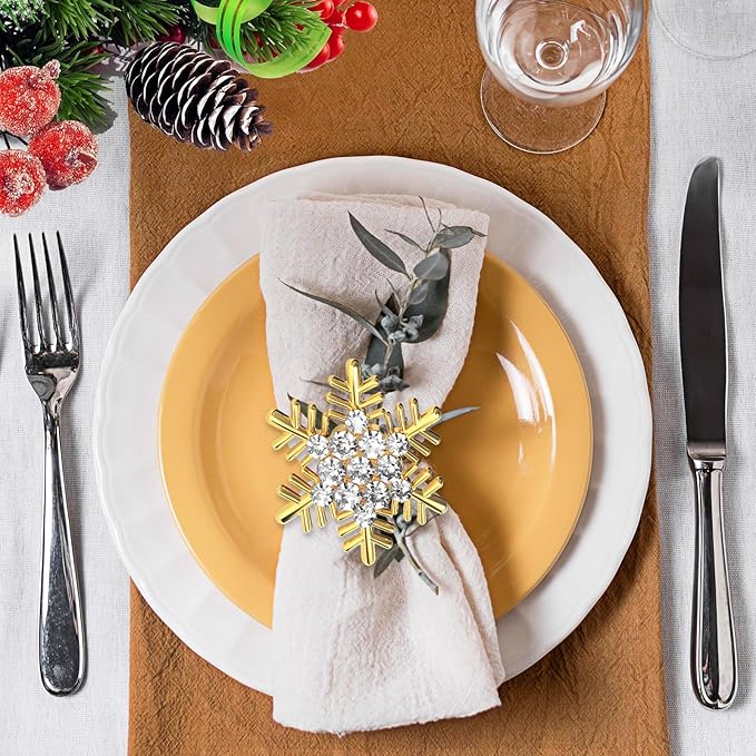 Halatool Christmas Napkin Rings Set of 6, Party Table Decoration - Image 2