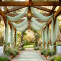 Sage Arch Drapes for Wedding Arch Draping Fabric Sheer Backdrop Curtain for by Gogoparti