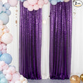 ShinyBeauty Sequin Curtains 2 Panels Purple 2FTx8FT Sequin Photo Backdrop Royal by ShinyBeauty