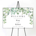 Generic Eucalyptus Wedding Welcome Sign, Minimalist, 24x36 Inch, Tabletop Mount by Custom