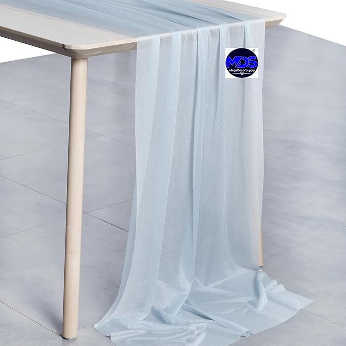 MDS 2 Pack 10ft Chiffon Table Runner 29 x 120 Inches Sheer Wedding Runner - Image 2