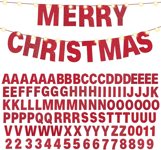 TaoBary 112 Pcs DIY Letter Kit Glitter Customizable Banner Letters Include 107 - Image 8