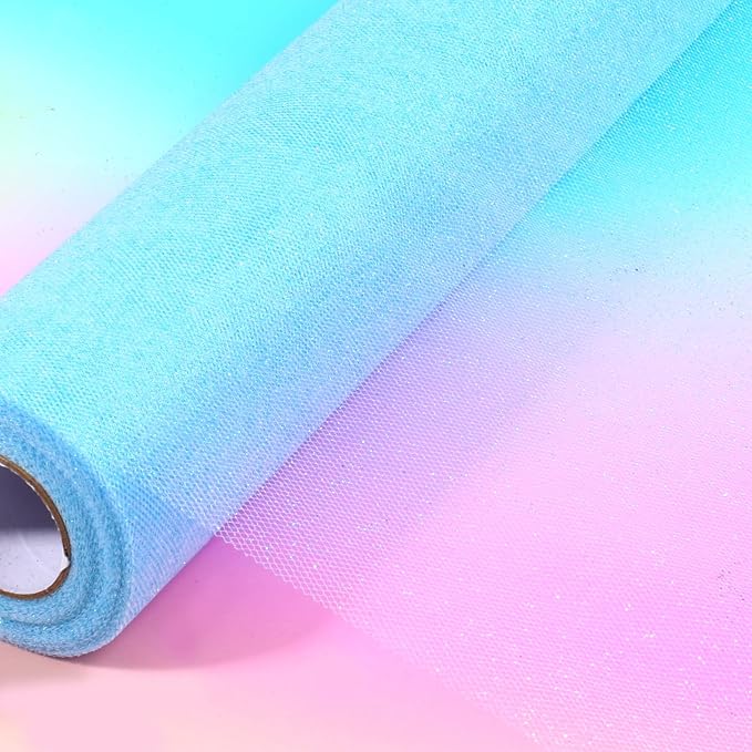 Sparkling Tulle Rolls, 15” by 30 Yards Glitter Tulle Spool Ribbon Fabric - Image 5