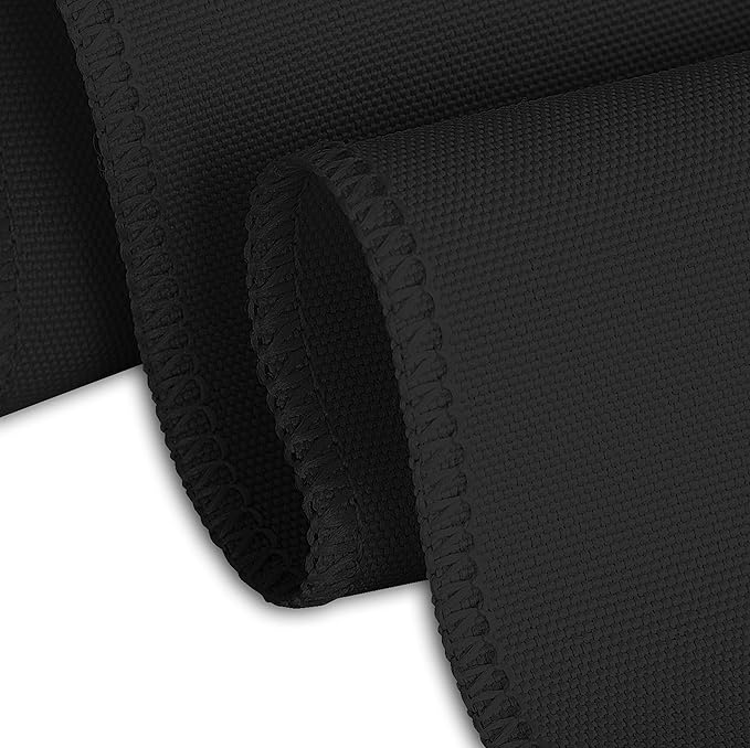 LinenTablecloth 132-Inch Round Polyester Tablecloth Black - Image 4