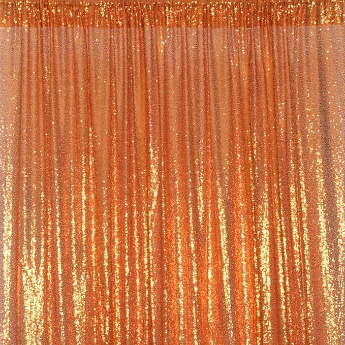 Poise3EHome 6FT x 8FT Orange Sequin Photography Backdrop Curtain - Image 7