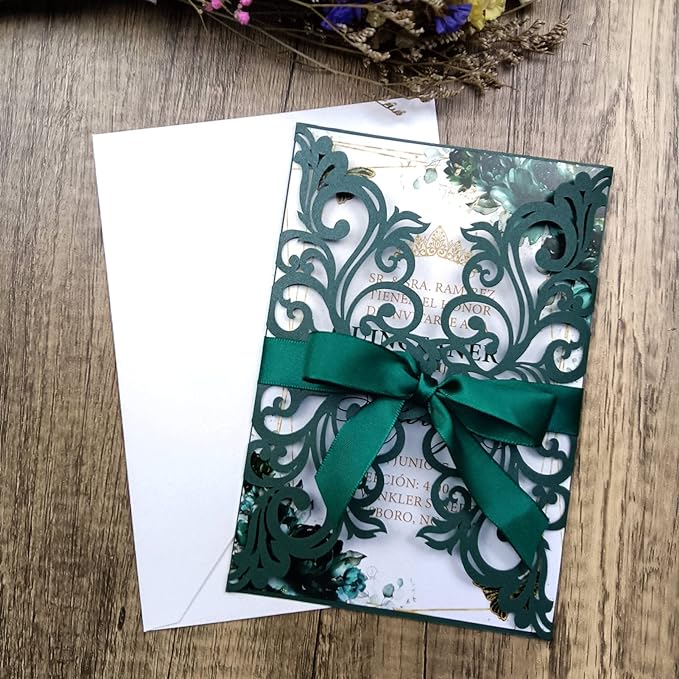 25PCS Laser Cut Wedding Invitations Cards by Unknown