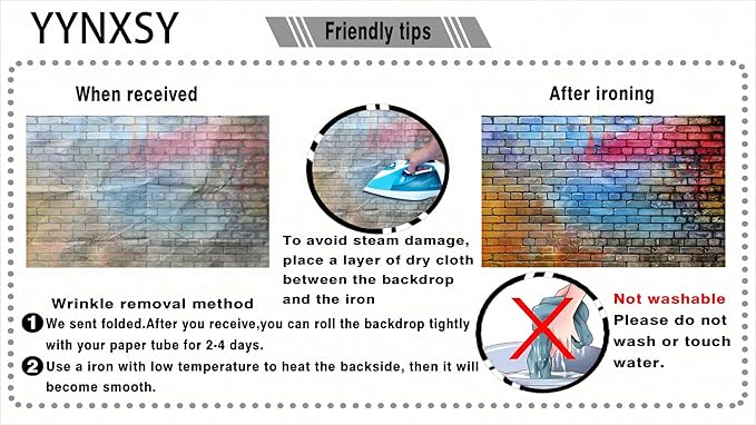 YYNXSY Colorful Brick Wall Photo Backdrop Retro Theme Stone Brick Wall - Image 6