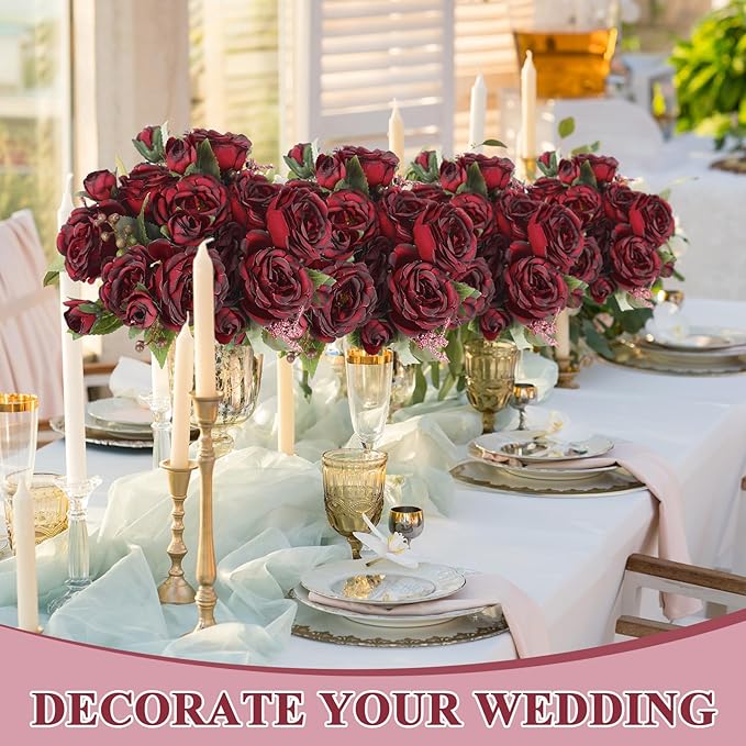 8 Bundles Artificial Peonies Flowers Boho Faux Flowers Arrangements Artificial - Image 6