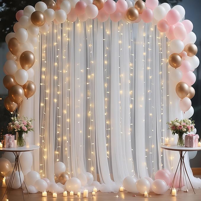 10×10ft White Tulle Backdrop Curtain - Image 8