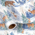 LeZakaa Christmas Wrapping Paper Roll, Winter Forest Animal Gift Wrap by LeZakaa