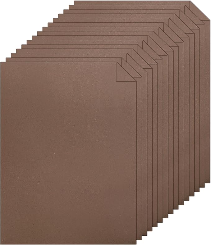 28 Sheets Coffee Color Cardstock 8.5 x 11 Craft Paper, 92lb Chocolate Brown by Silunkia