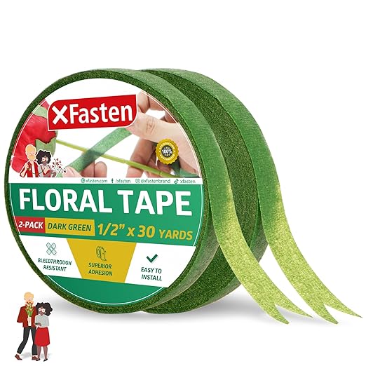 XFasten Wide Floral Tapes for Bouquet 1/2-Inch x 30 Yards by XFasten
